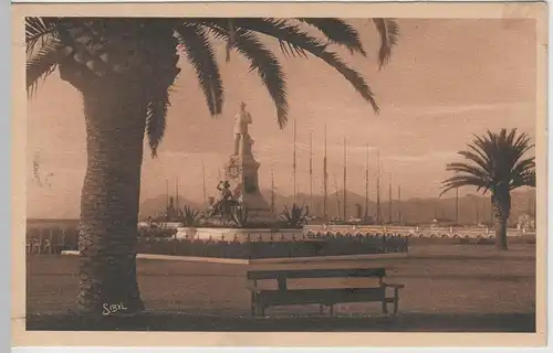 (67455) AK Cannes, Statue d'Edouard VII., Boulevard de la Croisette 1926