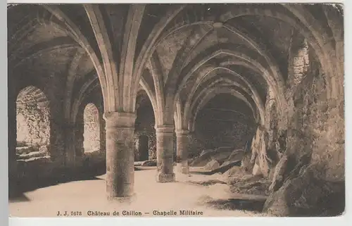 (67454) AK Veytaux, Château de Chillon, Schloss, Kellergewölbe, v. 1945