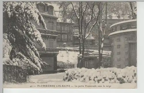 (67408) AK Plombières-les-Bains, La petite Promenade sous la neige, v. 1945