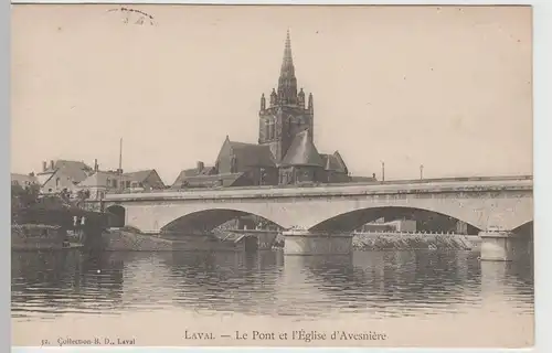 (67389) AK Laval, Mayenne, Basilique Notre-Dame d’Avésnières, Pont