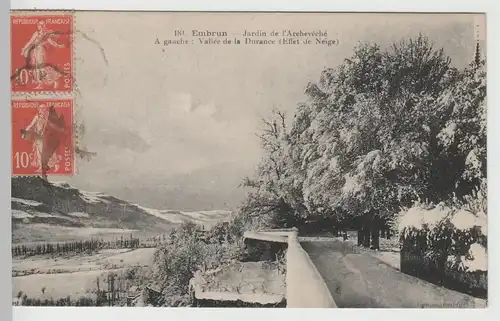 (67388) AK Embrun, Jardin de l'Archeveché, Vallée de la Durance, vor 1945