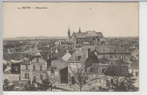 (67381) AK Reims, Panorama, Abtei Saint-Remi, vor 1945