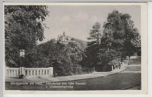(67231) AK Wernigerode, Schloss von Ecke Kanzlei- u. Lindenbergstr. 1967