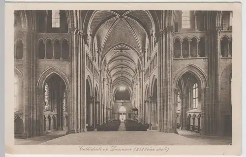 (67004) AK Lausanne, Kathedrale, Inneres, La Nef et les Transepts, v. 1945