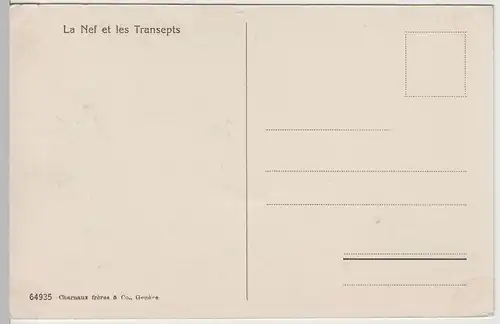 (67004) AK Lausanne, Kathedrale, Inneres, La Nef et les Transepts, v. 1945