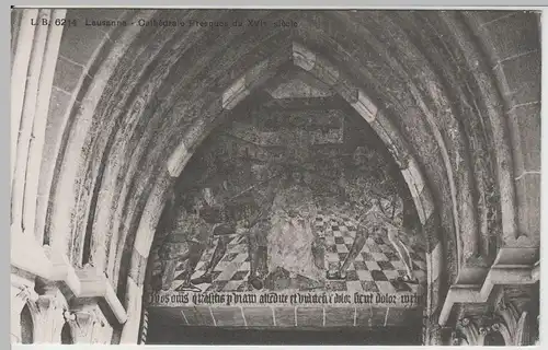 (67003) AK Lausanne, Kathedrale, Fresko, vor 1945