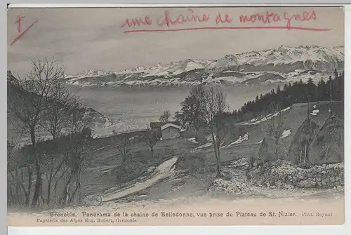 (66981) AK Grenoble, Panorama de la Chaine de Belledonne, um 1906