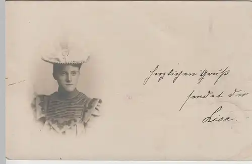 (66688) Foto AK Porträt junge Dame Lisa 1900