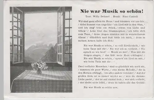 (66574) AK Liedkarte "Nie war Musik so schön", 1930er/40er