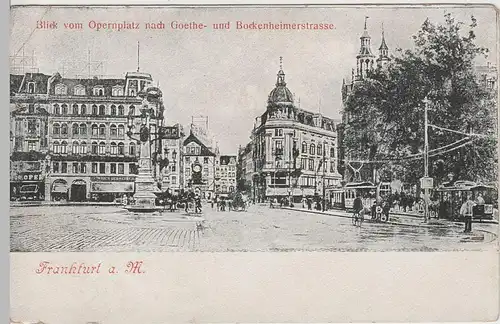 (66337) AK Frankfurt / M., Bl.v. Opernplatz n. Goethe- u. Bockenheimerstraße