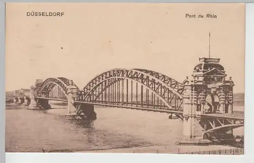 (66309) AK Düsseldorf, Rheinbrücke, französische Karte vor 1945