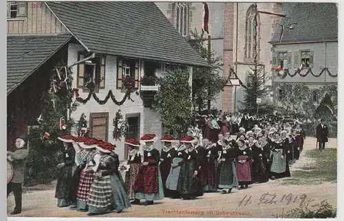 (66221) AK Trachtenfestzug im Schwarzwald, 1919