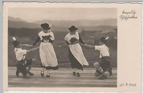 (66216-) Foto AK Bayerische Schuhplattler 1936