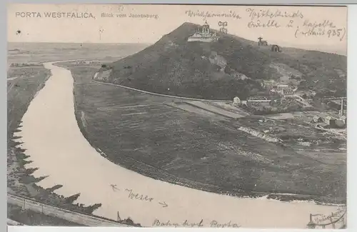 (66180) AK Porta Westfalica, Blick vom Jacobsberg 1907