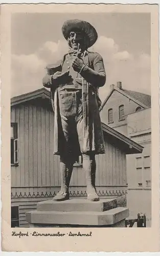 (66042-) AK Herford, Linnenbauerdenkmal, Linnenweberdenkmal 1943