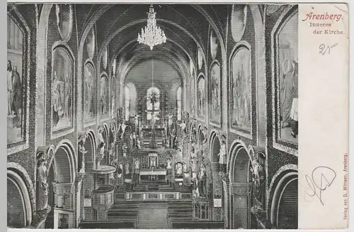 (66030) AK Arenberg, Inneres der Kirche, bis 1905