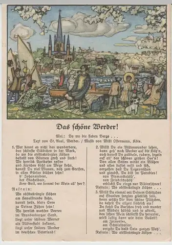 (65986) AK Werder, Liedkarte "Das Schöne Werder", 1936