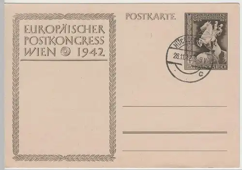 (65868) Ganzsache DR, Europ. Postkongress Wien 1942
