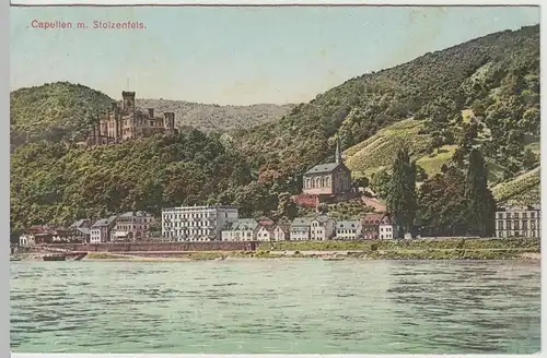 (65578) AK Capellen mit Stolzenfels am Rhein, vor 1945
