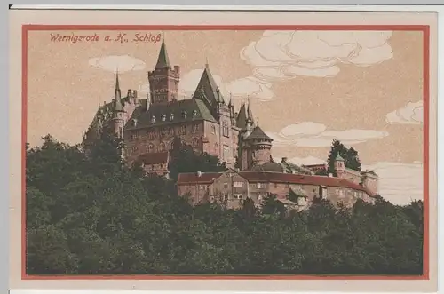 (64910) AK Wernigerode, Harz, Schloss, vor 1945