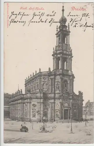 (64200) AK Dresden, Kath. Hofkirche 1900