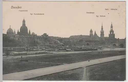 (64185) AK Dresden, Frauenkirche, Kunstakademie, Ständehaus, vor 1945