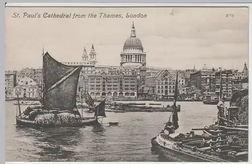 (65525) AK London, St. Pauls Cathedral from the Thames, vor 1945
