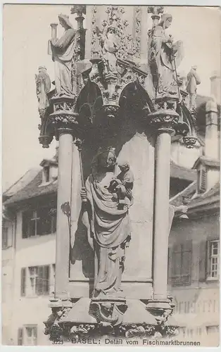 (65467) AK Basel, Detail vom Fischmarktbrunnen, vor 1945