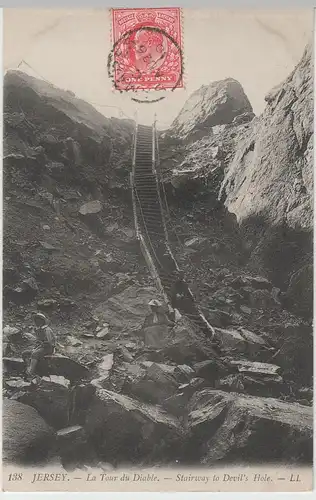 (65444) AK Insel Jersey, Stairway to Devil's Hole, 1910