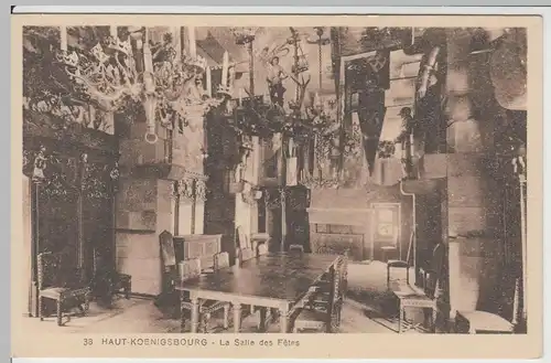 (65429) AK Hohkönigsburg, Haut-Koenigsbourg, La salle des Fetes, vor 1945