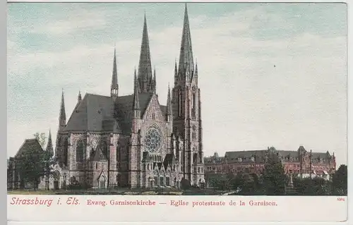 (65422) AK Strasbourg, Straßburg, Evang. Garnisonskirche bis 1905