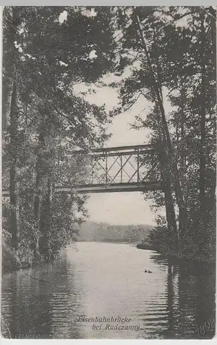 (65374) AK Rudczanny, Ruciane-Nida, Eisenbahnbrücke, 1909