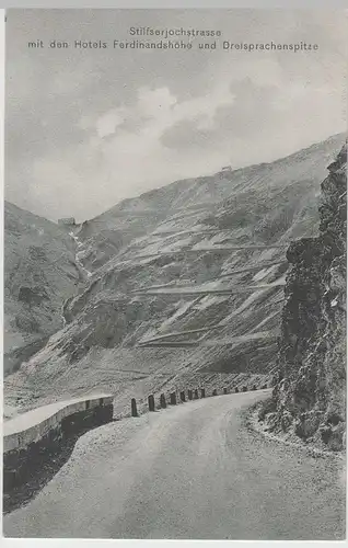 (65365) AK Stilfser Joch-Straße m. Hotel Ferdinandshöhe 1906