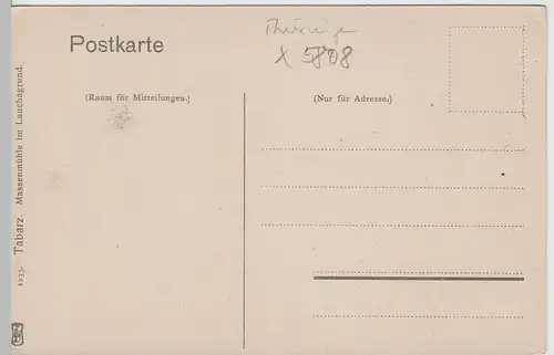 (65308) AK Tabarz, Massemühle im Lauchagrund, vor 1945