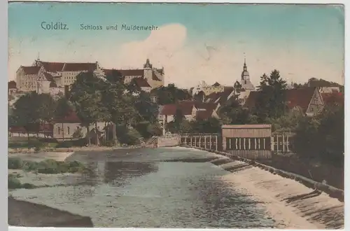 (65292) AK Colditz, Schloss und Muldenwehr, Feldpost 1917