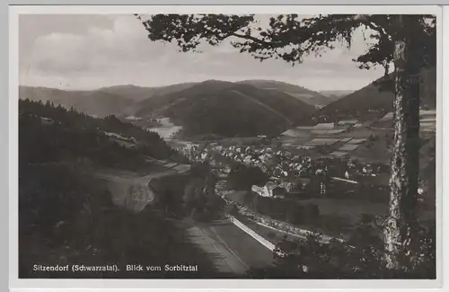 (65277) Foto AK Sitzendorf (Schwarzatal), Blick vom Sorbitztal 1938