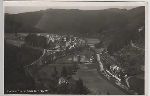 (65276) Foto AK Sitzendorf (Schwarzatal), Blick v. Annafels a. Schwimmbad