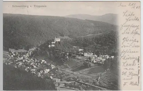 (65270) AK Schwarzburg, Blick vom Trippstein, 1905
