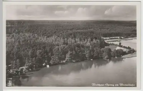 (65258) Foto AK Waldhaus Spring am Werbellinsee, Luftbild 1933-45