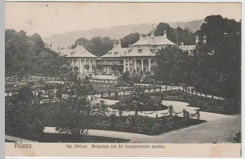 (65242) AK Schloss Pillnitz bei Dresden, Bergpalais v.d. Lustgartenseite, 1907