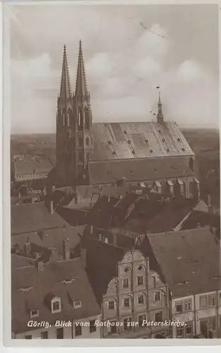 (65235) Foto AK Görlitz, Blick vom Rathaus zur Peterskirche vor 1945