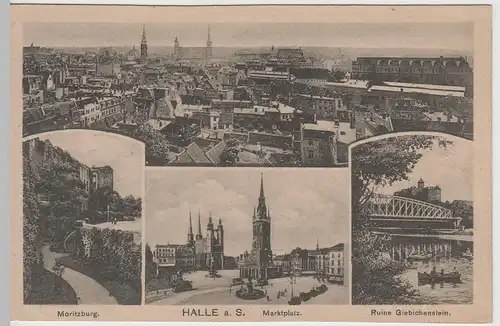 (65209) AK Halle a.d. Saale, Mehrbildkarte vor 1945