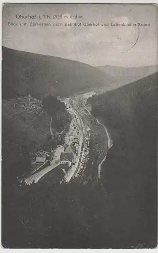 (65172) AK Oberhof, Blick v. Bärenstein a. Bahnhof u. Lubenbacher Grund 1913