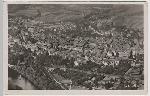 (65158) Foto AK Kahla, Luftbild nach 1945