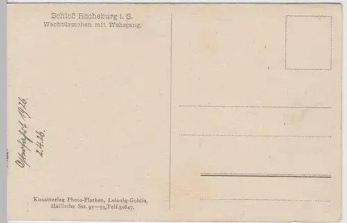 (65143) AK Schloss Rochsburg, Wachtürmchen mit Wehrgang 1926