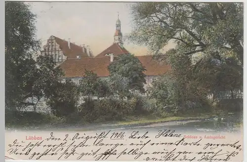 (65107) AK Lübben, Schloss und Amtsgericht, 1906