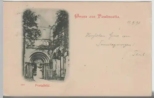 (65071) AK Paulinzella, Portalbild 1898