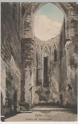 (65036) AK Oybin, Inneres der Kirchenruine 1910