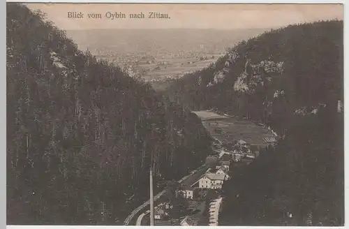 (65032) AK Oybin, Blick nach Zittau 1910
