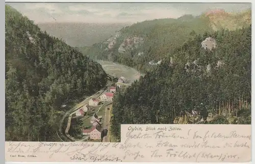 (65029) AK Oybin, Blick nach Zittau 1902